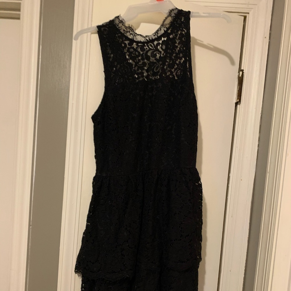 Short black lacy dress